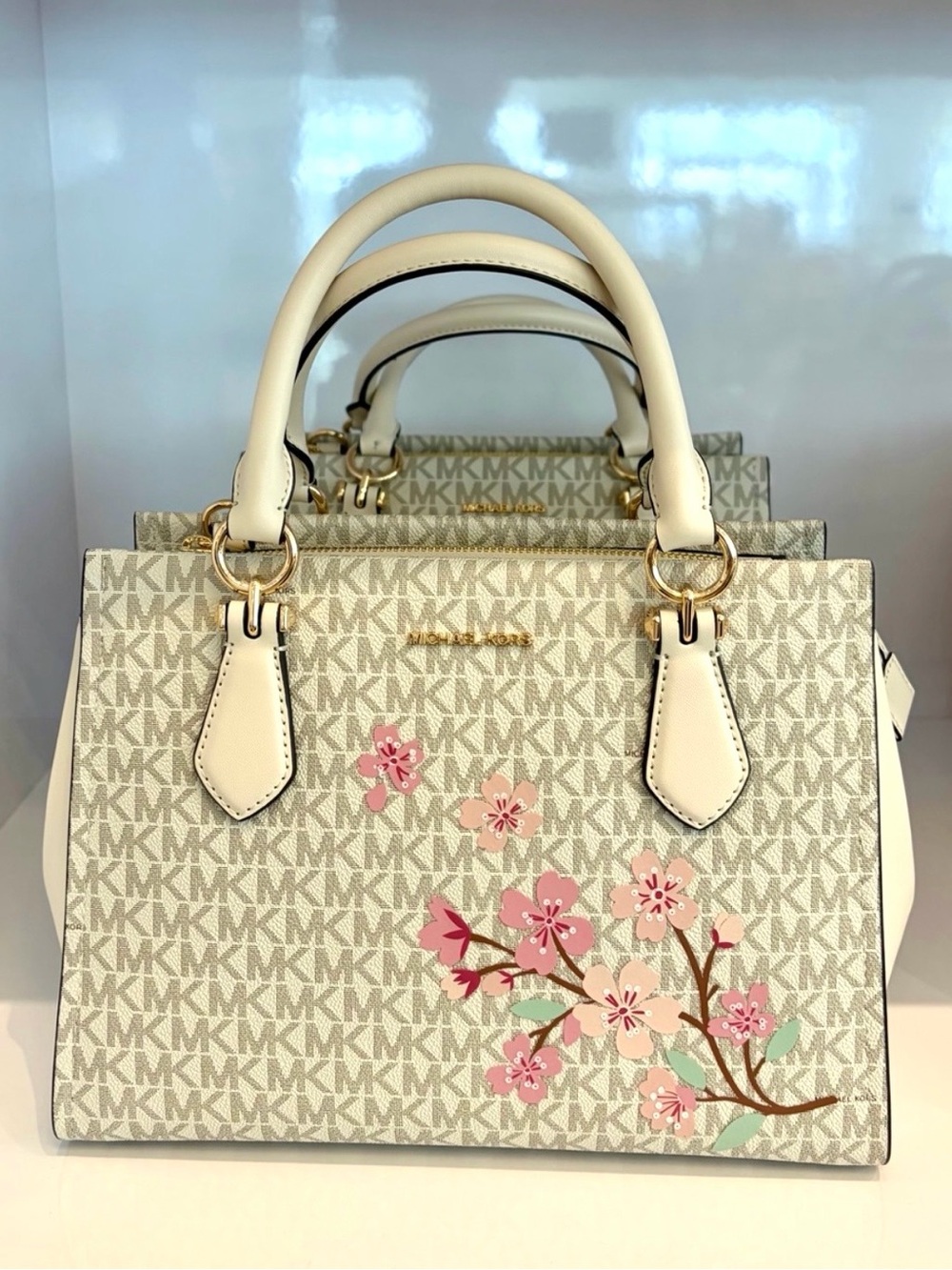 MICHAEL KORS Marilyn Md Embellished Signature Logo Satchel Crossbody - Picture 1 of 10